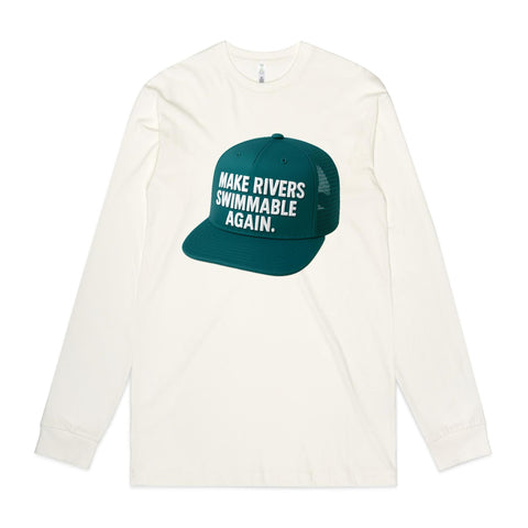 NEW STAPLE L/S Make Rivers Swimmable Again - Teal
