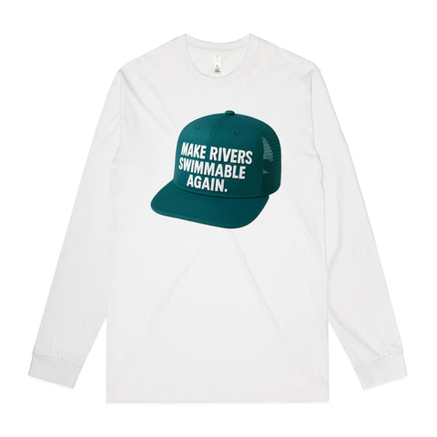 NEW STAPLE L/S Make Rivers Swimmable Again - Teal