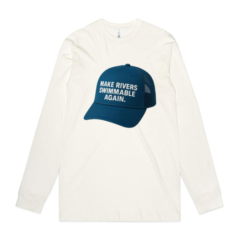 NEW STAPLE L/S Make Rivers Swimmable Again - Blue