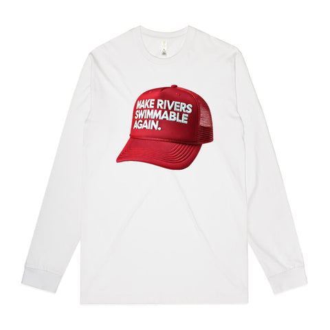 NEW STAPLE L/S Make Rivers Swimmable Again - Red