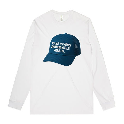 NEW STAPLE L/S Make Rivers Swimmable Again - Blue